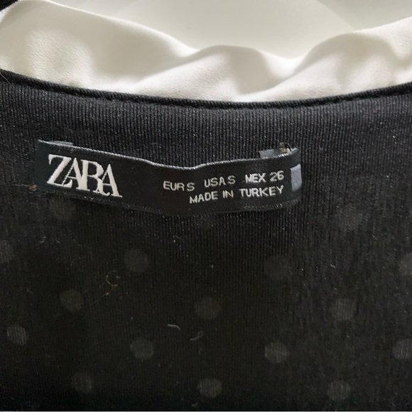 Zara black & white polka dot dress Small EUC - Picture 7 of 9
